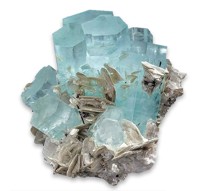 Aigue Marine amas minéraux crystals