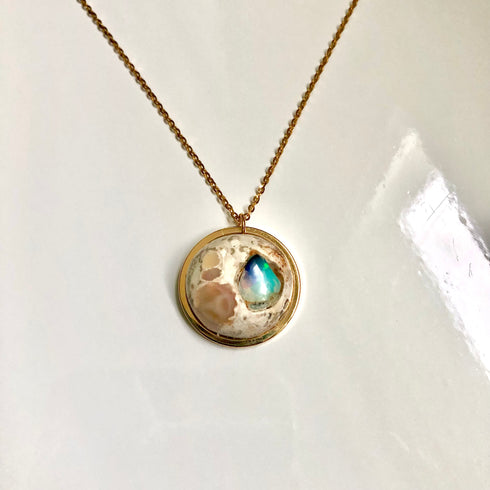 Collier minéral Opale de Feu Cantera du Mexique