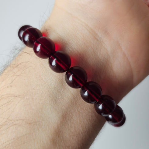 Bracelet Ambre rouge(très rare) AAA 10mm